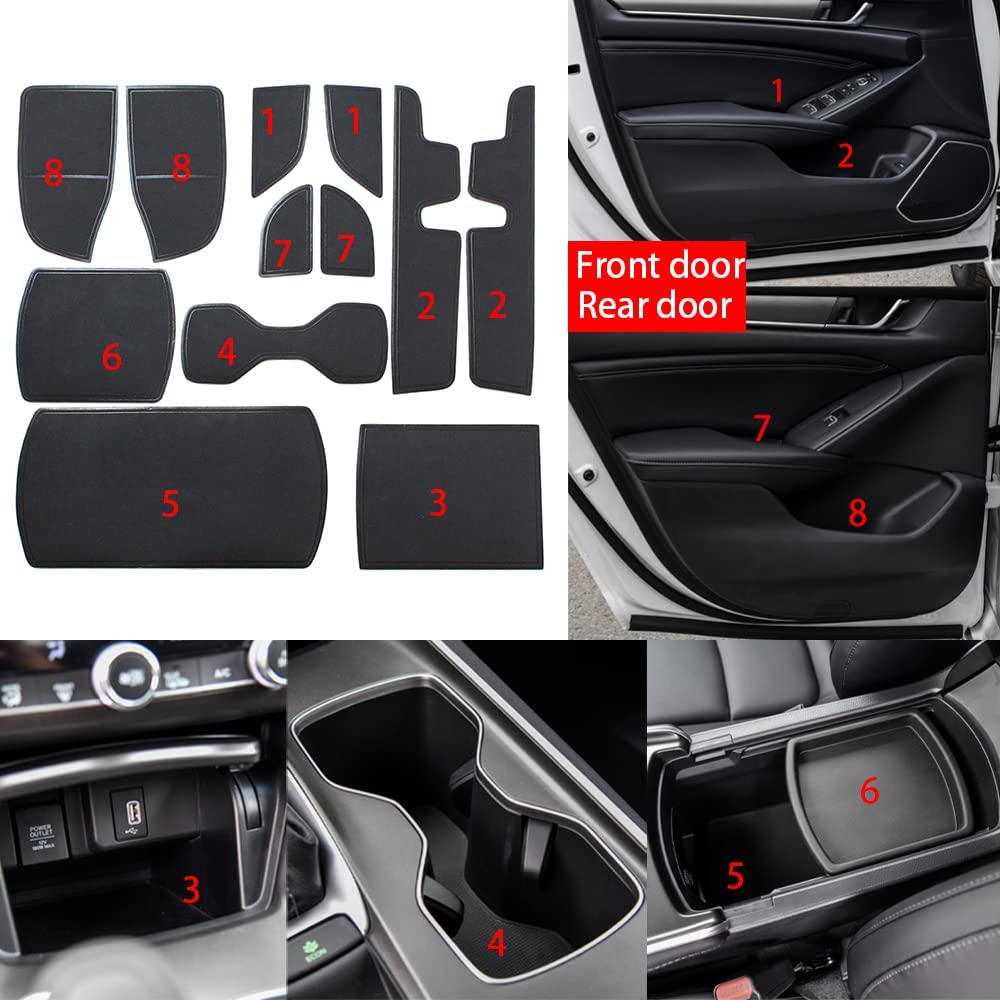 Leather Cup Holder Inserts Mats for 2018-2023 Honda Accord