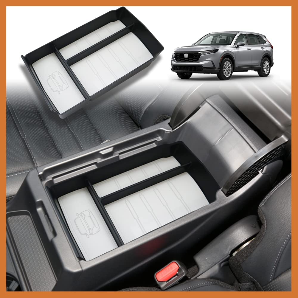 Center Console Storage Tray with Vegan Leather insert Mats for 2023 Honda CR-V